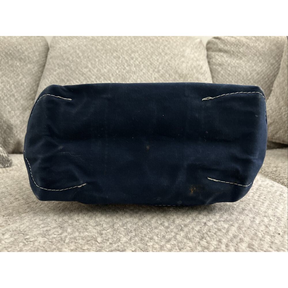 Vintage LL Bean Boat and Tote Bag Blue Canvas Large Stiff 70s 80s USA Freeport - Picture 3 of 11
